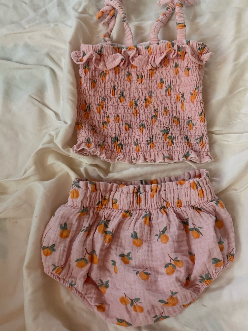 Tullabee Smocked Tank Top & Bloomers Set 🍊